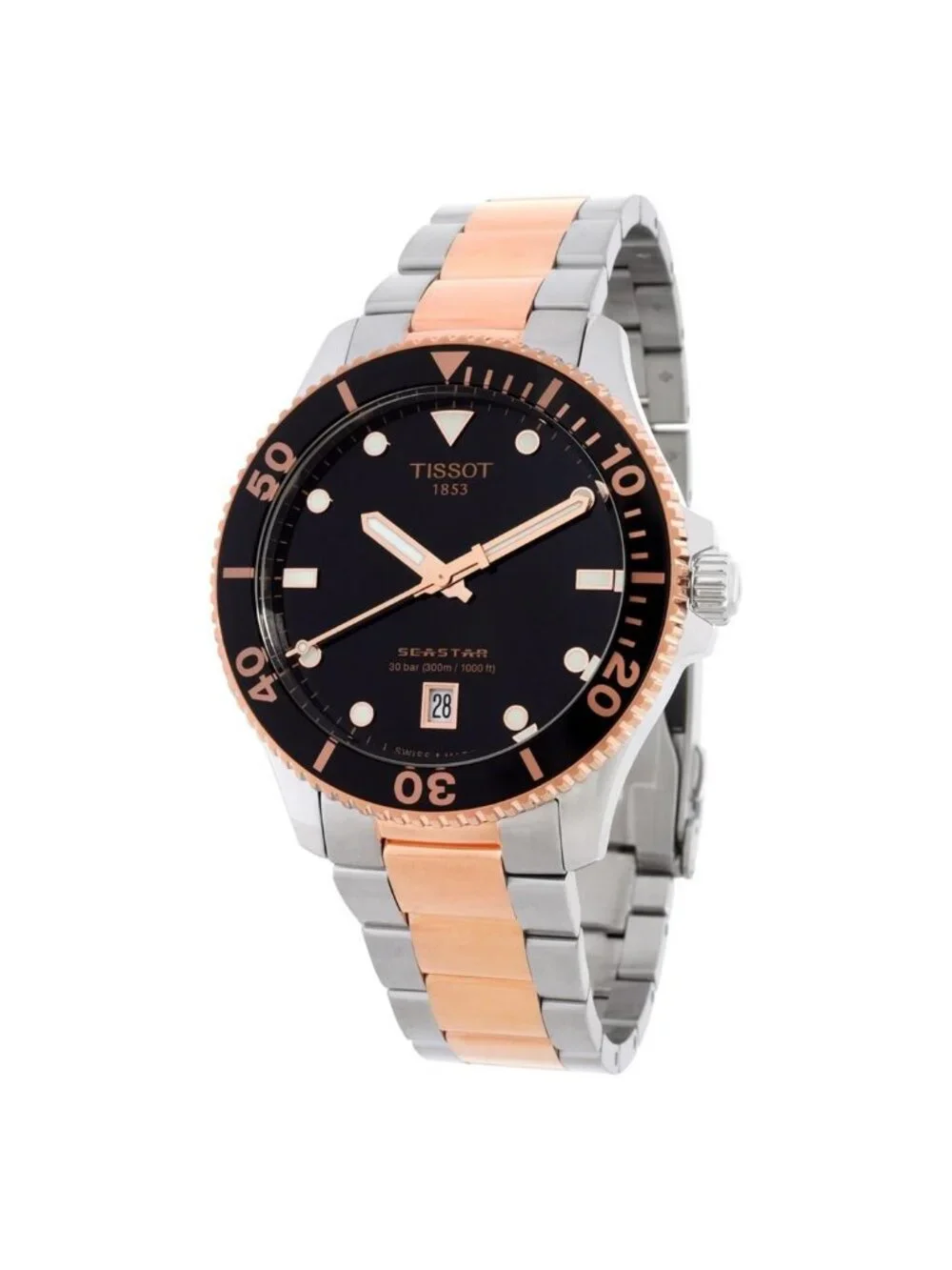 NWT Tissot Seastar Quartz Black Dial Men's Watch